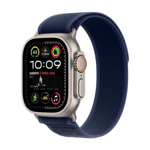Apple Watch Ultra 2 GPS + Cellular - 49mm - Boîtier Natural Titanium - Bracelet Blue Trail Loop - S/M