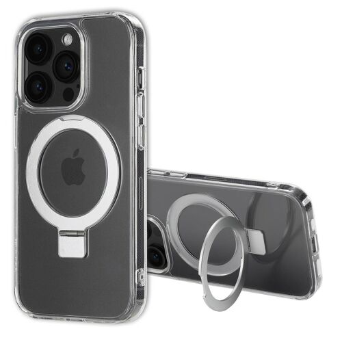 Accezz Coque Ring Stand avec MagSafe iPhone 14 Pro Transparent
