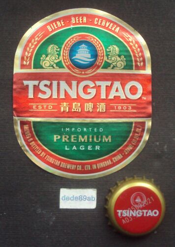 Étiquette Et Capsule De Bière Chinoise " Tsingtao "