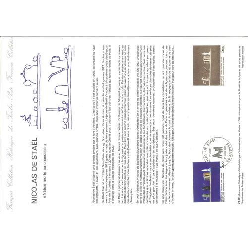 Document Philatelique Officiel N°21-85 - Nicolas De Stael ""Nature Morte Au Chandelier"" (N°2364 Yvert Et Tellier)