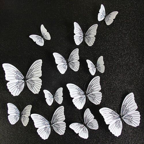 Autocollant mural papillon 3D, 12 pièces/ensemble, adhésif pour maison, décor de la salle, aimant de réfrigérateur, pour le mariage