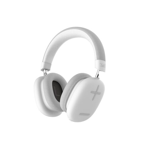 T'nB BOUNCE - Écouteurs avec micro - circum-aural - Bluetooth - sans fil, filaire - jack 3,5mm - isolation acoustique - blanc, gris