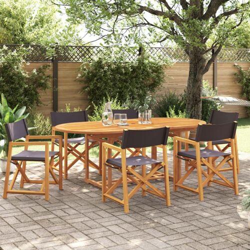 Vidaxl Chaises Pliables De Jardin Lot De 6 Gris Foncé Tissu