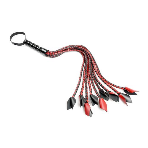 Martinet Tressé Saffron Braided Flogger Rouge - Sportsheets - Rouge