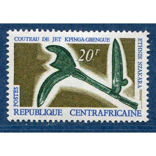République Centrafriczine Année 1968 N° 110 Neuf Couteau De Jet ( Ethnie Ghaya Bob )