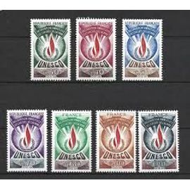 Unesco : Patrimoine Universel Des Droits De L'Homme (Allégorie) Série Complète Année 1971/1975 Timbres De Service N° 39 4 41 42 43 44 45 Yvert Et Tellier Luxe