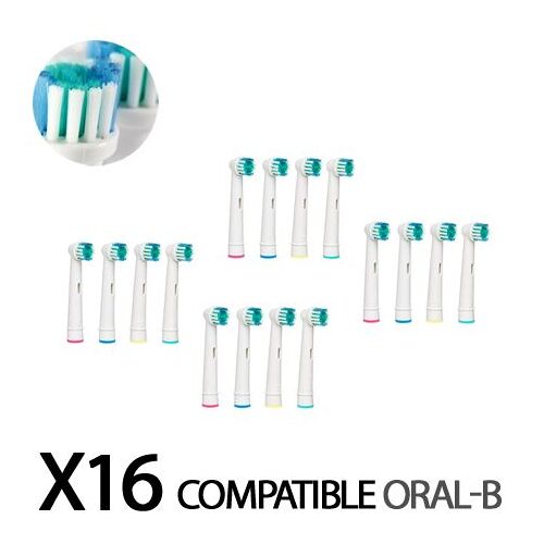16 Recharges brosse à dent électrique Brossettes compatible oral-b