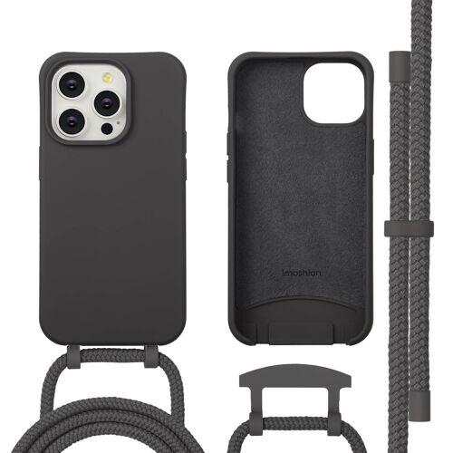 imoshion Coque arrière Color avec cordon amovible et MagSafe iPhone 14 Pro Black Coffee