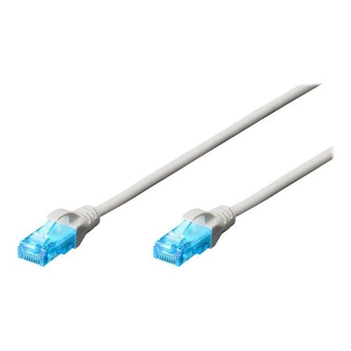 DIGITUS - Cordon de raccordement - RJ-45 (M) pour RJ-45 (M) - 2 m - UTP - CAT 5e - démarré, sans crochet - blanc