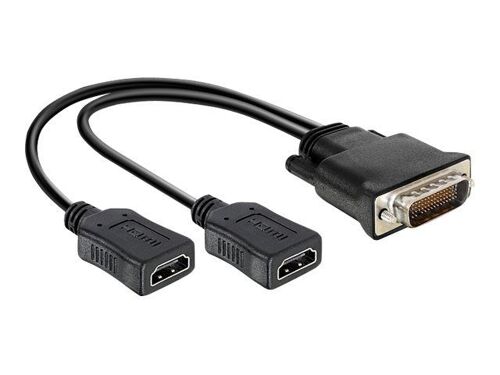 DeLOCK 65280 câble vidéo et adaptateur 0,25 m DMS 2 x HDMI Noir