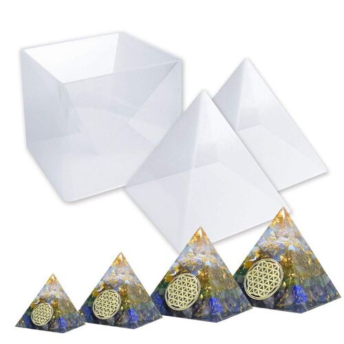 Grands Moules De Résine Moules De Pyramide De Résine De Let's, Moules De Silicone De Résine Pour La Pyramide D'orgonite D'orgonite De Bricolage, Bijoux D'orgonite, Grands Pour P