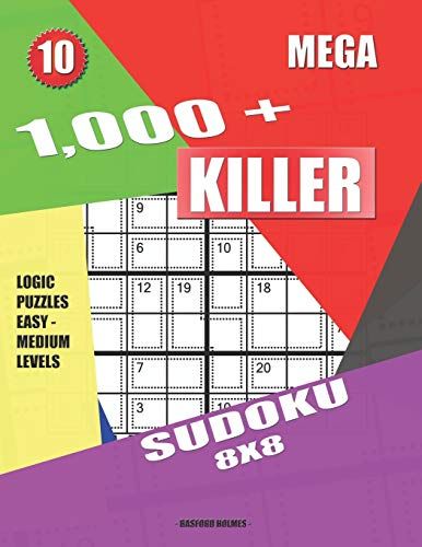 1,000 + Mega Sudoku Killer 8x8: Logic Puzzles Easy - Medium Levels (Killer Sudoku)