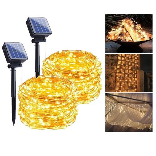 Boucle Lumineuse Led Inf Avec Cellule Solaire 10 Mètres Paquet De 2
