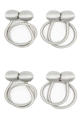 Support De Rideau Magnétique Gris Argenté Paquet De 4