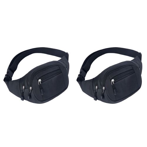 Sac banane avec plusieurs compartiments - Noir Paquet de 2