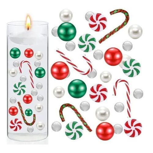 Lot de 7065 perles de remplissage de vase de Noël flottantes,perles de gel d'eau pour vase, fleurs et décoration Noë