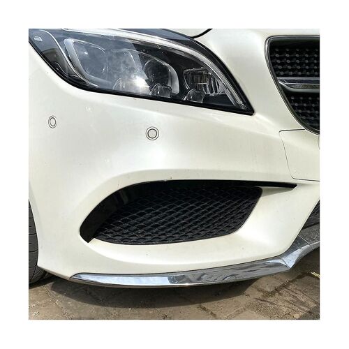 Car Front Bumper Spoiler Fog Light Grille Trim For Class C218 X218 2014-2017 Line(Black)