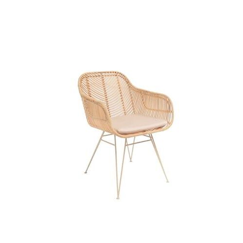 Drawer - Nunuhai - Fauteuil de table en rotin pieds beiges - Naturel