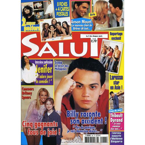 Salut N86 Magazine Revue Avril2002 Avec Billy Crawford/David Charvet/Hélène Segara/Larusso/Anson Mount/Britney Spears/Alyssa Milano/Thibault Durand/Sakis Rouvas/Jenifer/Priscilla/Jalane/Tiziano Fero/