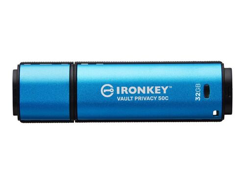 Kingston IronKey Vault Privacy 50C - Clé USB - chiffré - 32 Go - USB-C 3.2 Gen 1 - Conformité TAA