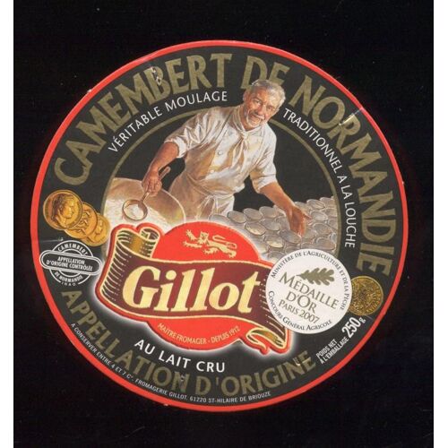 Etiquette Camembert "Gillot" Fond Noir