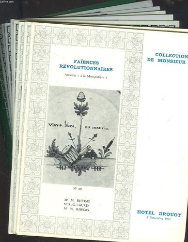 Lot De 9 Catalogues De Faïences Anciennes, Revolutionnaires, Au Ballon. Ventes De Novembre 1967 À Decembre 1970.