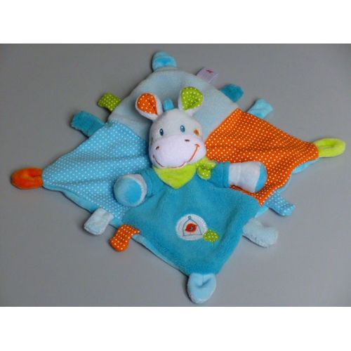 Doudou Plat Cheval/Âne, Bleu/Orange/Vert, Cage Oiseau, Nicotoy