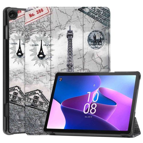 Housse Pour Lenovo Tab M10 3eme Generation Tb-328fu / Tb-328xu (10,1 Pouces) - Etui Coque Pochette Simili Cuir - Tour Eiffel