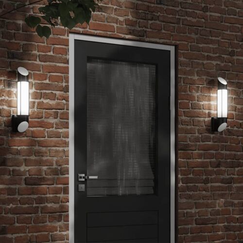 Vidaxl Appliques Murales D'extérieur 2 Pcs Noir Acier Inoxydable