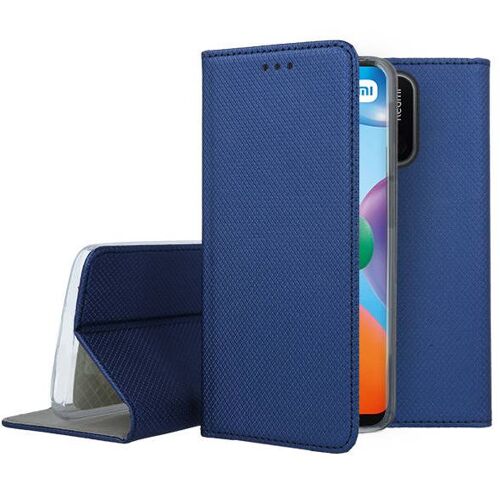 Housse pour Xiaomi Redmi 10C / Poco C40 - etui coque pochette portefeuille + film ecran - BLEU MAGNET