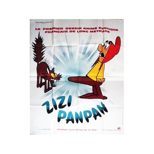 Zizi Panpan- Véritable Affiche De Cinéma Pliée - Format 120x160 Cm - De Giorgio Libratti Avec Roger Carel, Georges Aminel, Gabriel Cattand,Paule Emmanuelle - 1975