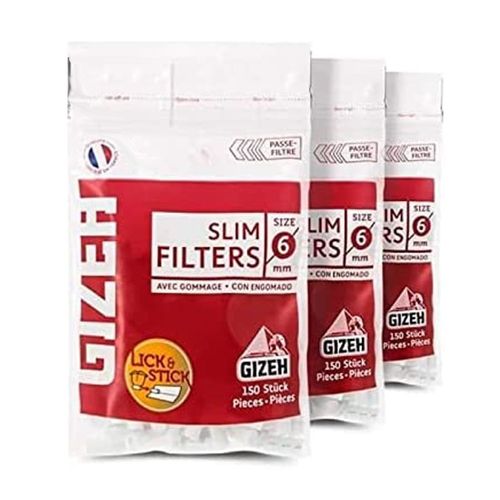 Lot de 12 sachets de filtres à cigarette Gizeh Slim