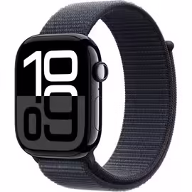 Apple Watch Series 10 GPS - Boîtier Aluminium 46 mm Finition Noir de jais - Boucle