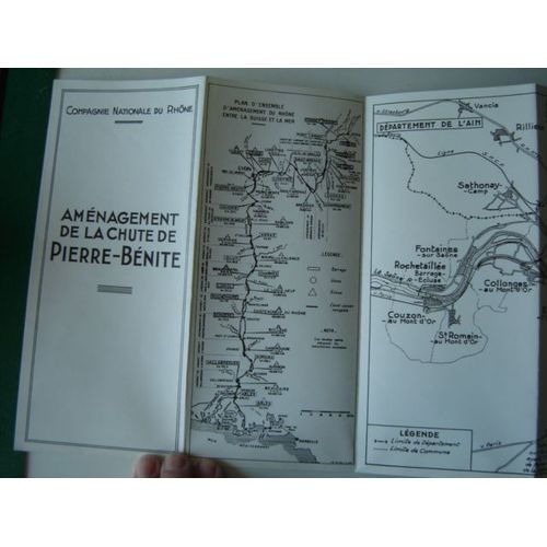 Carte Cnr /Compagnie Nationale Du Rhône * Plan D'ensemble De L'aménagement De La Chute De Pierre-Benite (Rhône /69)
