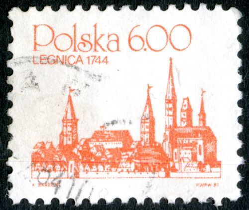 Timbre Oblitéré Polska, Legnica 1744, 1981, 6.00