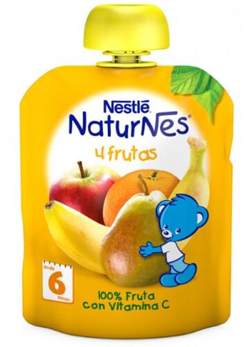 Nestle 3x Nestlé Naturnes Purée 4 Fruits 6 Mois 90g 