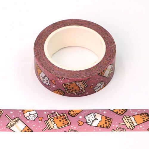 Bouteille De Thé À Bulles Violet, Ruban Washi, Ruban De Masquage, 15mm X 10m, Papeterie Pour Scrapbooking, Fourniture De Bureau, 1 Pièce, Nouveauté 2022