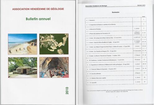 Association Vendeenne De Geologie . Bulletin Annuel 2010