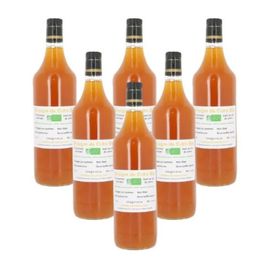Lot De 6 Bouteilles De Vinaigre De Cidre Bio Non Pasteurisé Vieilli En Fût De Chêne 1l - Made In Calvados