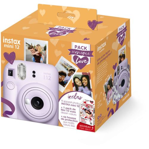 Appareil photo Instantané Intax Mini 12 Lilas Pack iconique Love