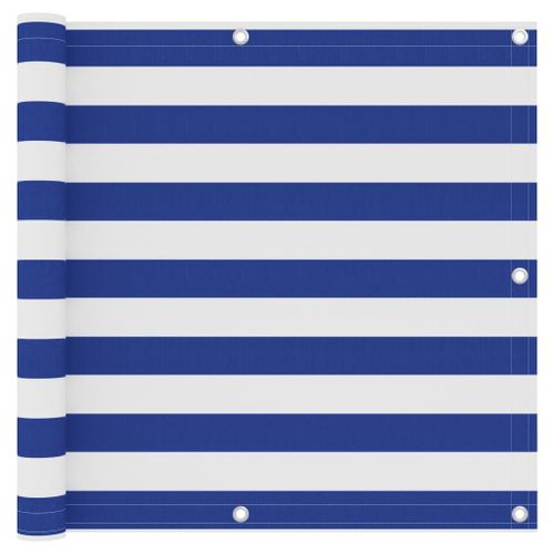 Vidaxl Écran De Balcon Blanc Et Bleu 90x300 Cm Tissu Oxford