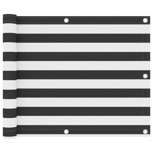 Vidaxl Écran De Balcon Anthracite Et Blanc 75x300 Cm Tissu Oxford