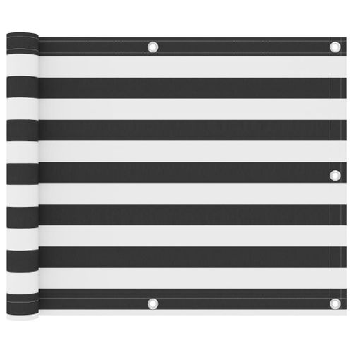 Vidaxl Écran De Balcon Anthracite Et Blanc 75x600 Cm Tissu Oxford