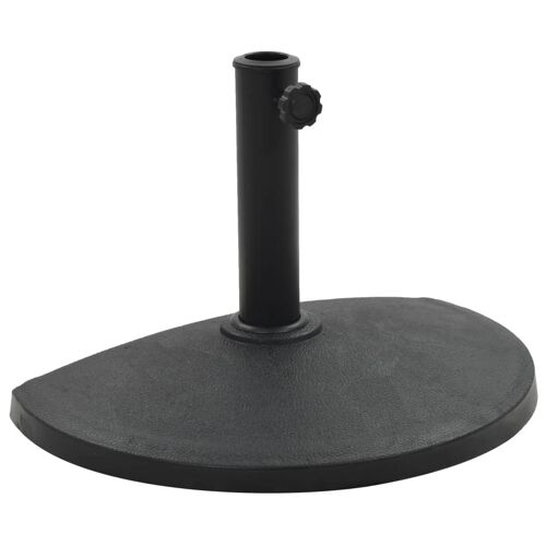vidaXL Socle demi-rond de parasol Polyrésine 9 kg Noir