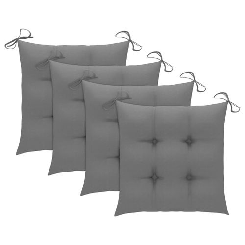 Coussins De Chaise 4 Pcs Gris 50x50x7 Cm Tissu