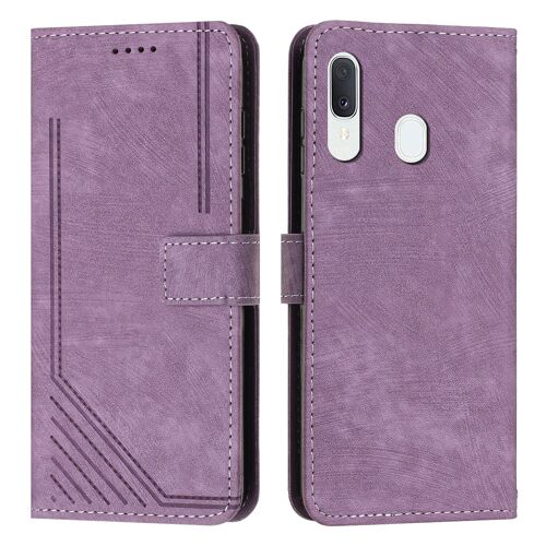 Coque pour Samsung A20/A30 ligne boucle frontale Flip Cover Etui de protection Samsung A20/A30 (modèle promotionnel pour Samsung A20/A30 violet)