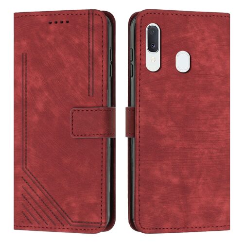 Coque Pour Samsung A20/A30 Ligne Boucle Frontale Flip Cover Etui De Protection Samsung A20/A30 (Modèle Promotionnel Pour Samsung A20/A30 Noir)
