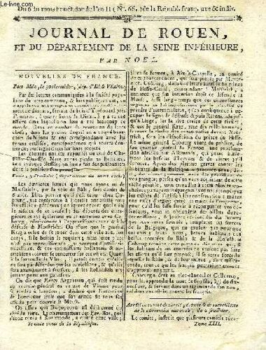 Journal De Rouen Et Du Departement De La Seine Inferieure, N° 66, 6 Fructidor An Ii