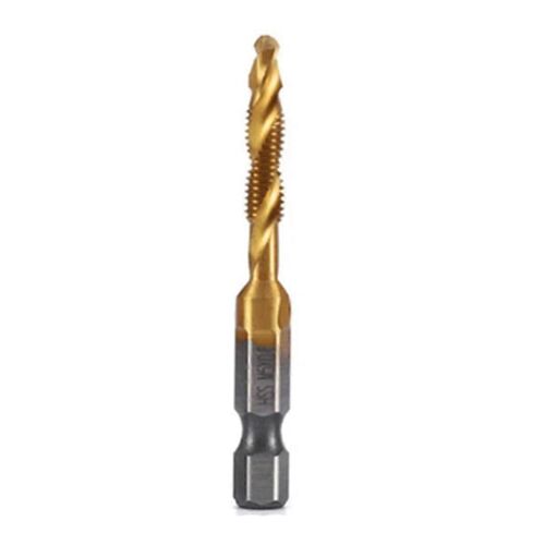 M5x0.8mm Hex Shank Titanium Plated Hss Screw Thread Metric Tap Drill Bits Screw Machine Compound Ta