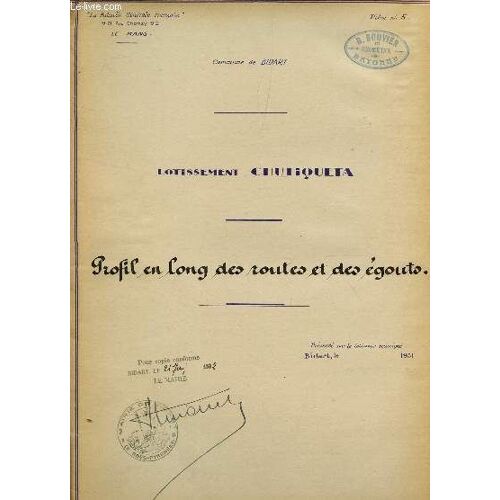 Lotissement Chutiqueta - Profil En Long Des Routes Et Des Egouts / Commune De Bidart - Piece N°5.